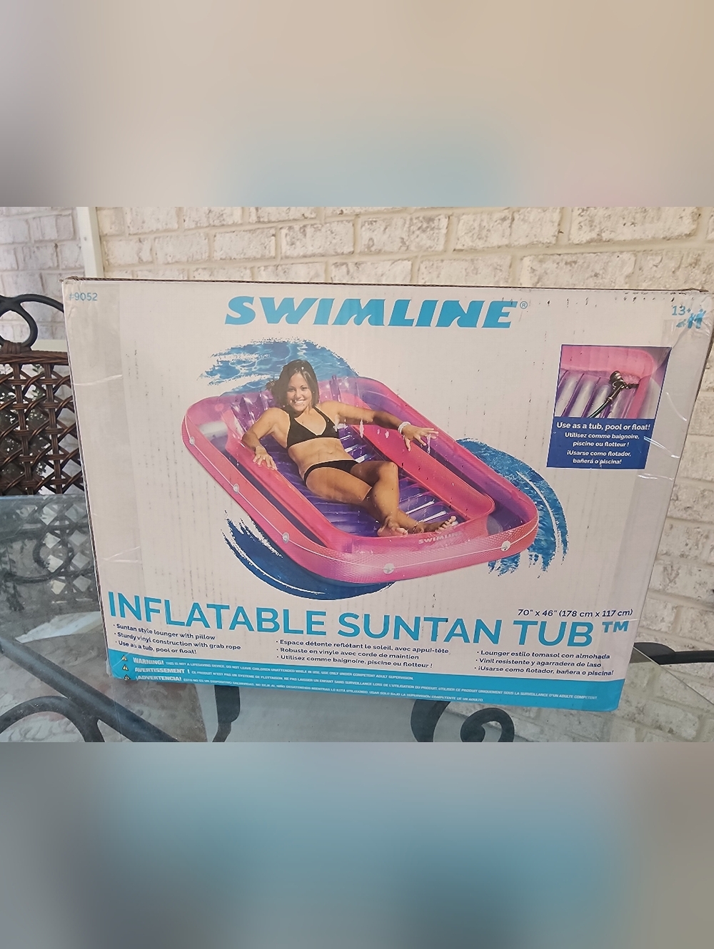 Pink Inflatable SunTanning Lounger